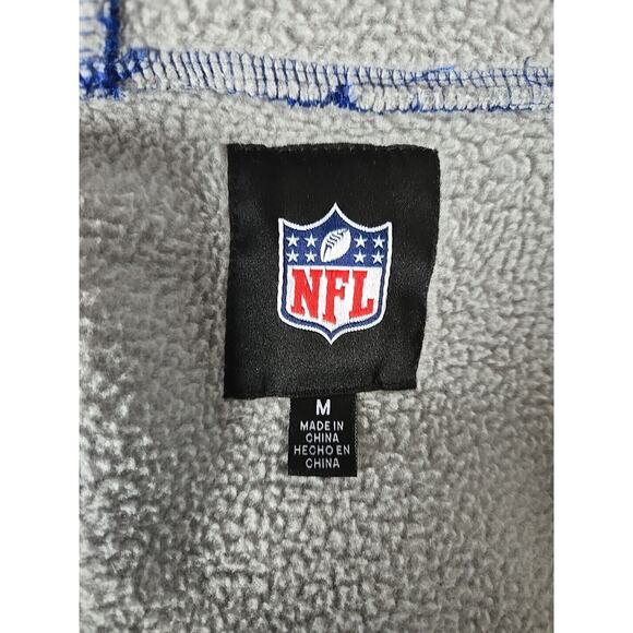 C5 NFL Hoodie Men M Blue White COLTS Horseshoe Waffle Knit Full Zip Sherpa Lined - Picture 6 of 9
